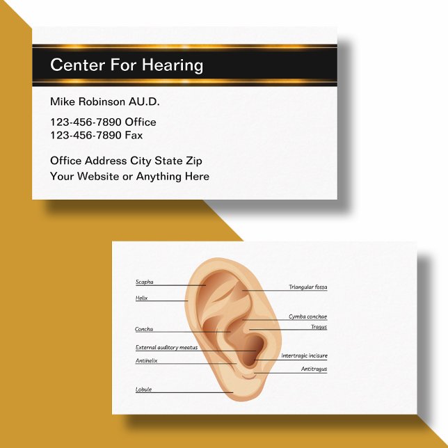 Classy Audiologist Ear Doctor Business Card Design (Creator Uploaded)