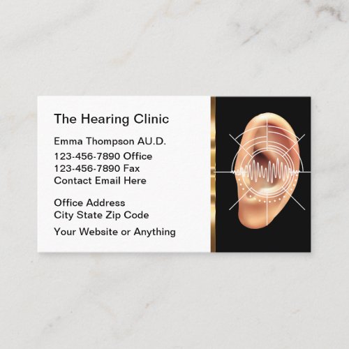 Classy Audiologist Hearing Center Business cards