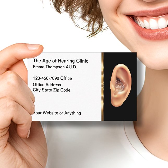 Classy Audiologist Hearing Center Business cards (Creator Uploaded)