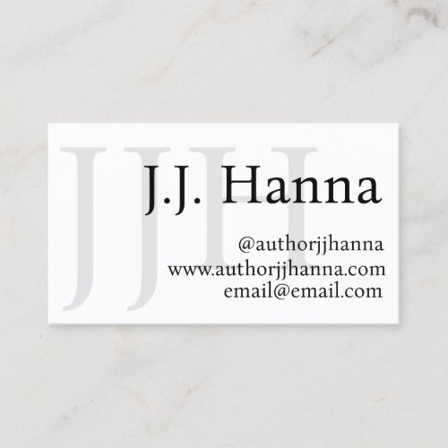 Classy Author Business Card with Book Cover