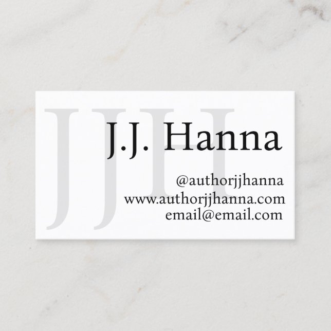 Classy Author Business Card with Book Cover (Front)