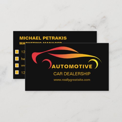 Classy Auto Sales Car Dealer Dealership  Business Card