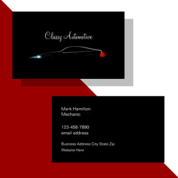 Classy Automotive Business Card Design by Luckyturtle at Zazzle