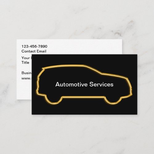 Classy Automotive Gold Car Business Cards