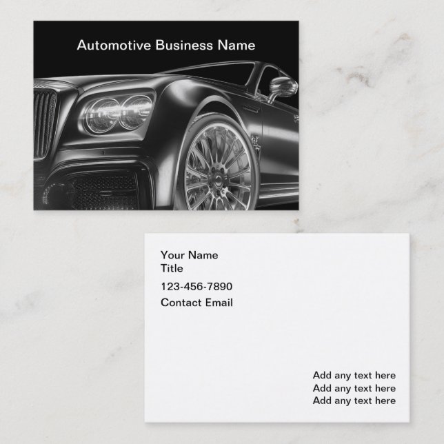Classy Automotive Luxury Business Cards (Front/Back)