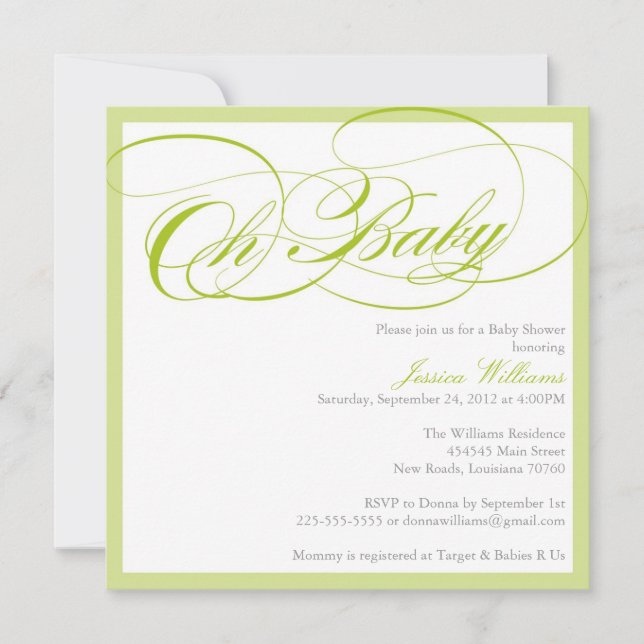 Classy Baby Shower Invitation (Front)