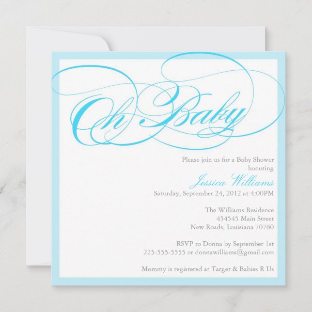 Classy Baby Shower Invitation (Front)