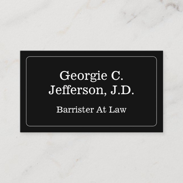 Classy Barrister At Law Business Card (Front)