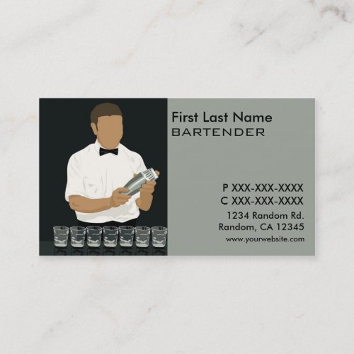 Classy bartender business cards
