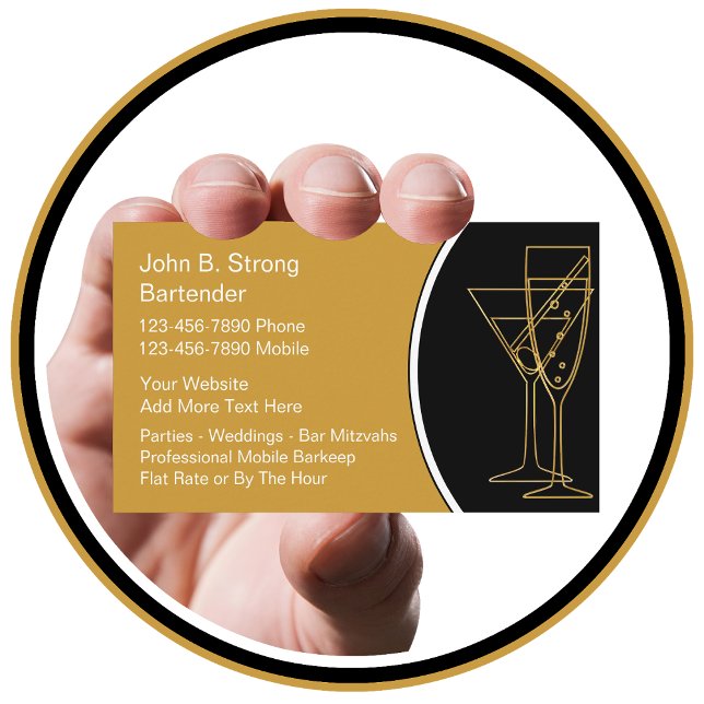 Classy Bartender Business Cards (Creator Uploaded)