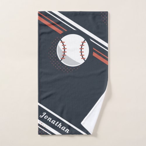 Classy Baseball Player Coach Red Black Striped Hand Towel