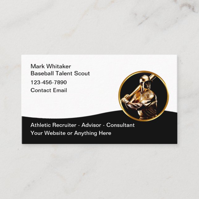 Classy Baseball Talent Scout Recruiter  Appointment Card (Front)