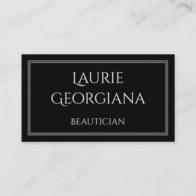Classy & Basic Beautician Business Card (Front)