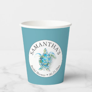 Classy Beach Bridal Shower Cup Sea Turtle