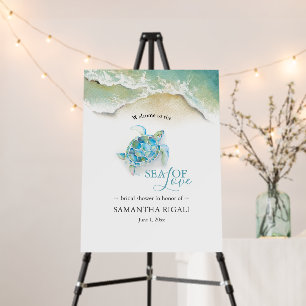 Classy Beach Bridal Shower Welcome Sign