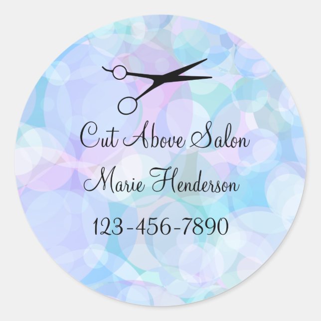 Classy Beauty Hair Salon Theme Sticker Labels (Front)