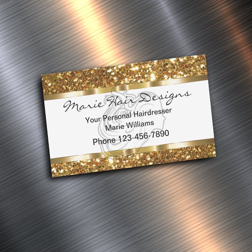Classy Beauty Hairstylist Business Card Magnet