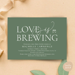 Classy Beer Party Bridal Shower, Love is brewing Invitation