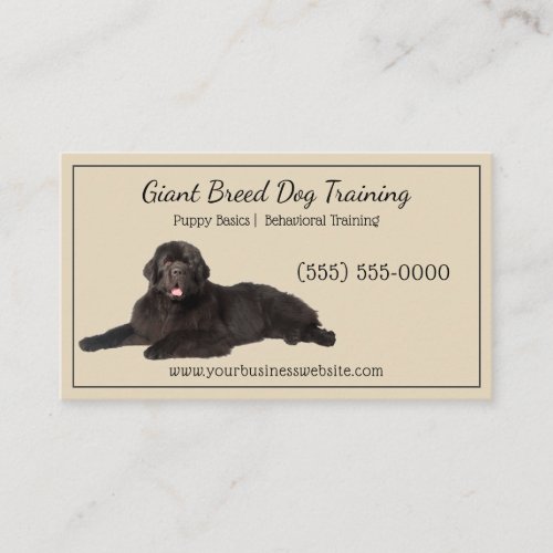 Classy Beige Black Giant Canine Dog Training Pet Business Card