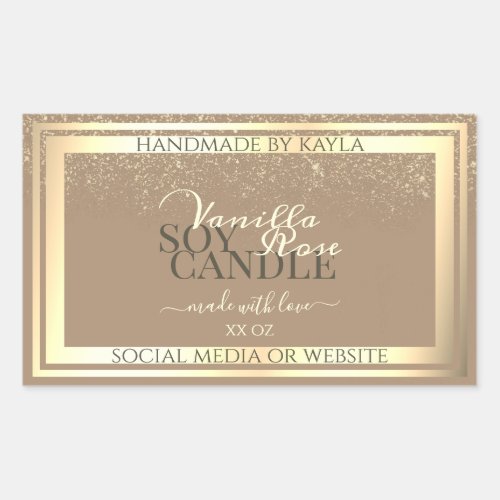 Classy Beige Product Packaging Labels Gold Frame