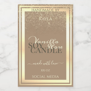Classy Beige Product Packaging Labels Gold Frame