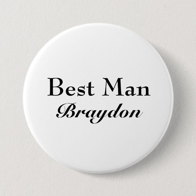 Classy Best Man Button (Front)