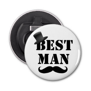 Classy Best Man Mustache Top Hat Bottle Opener