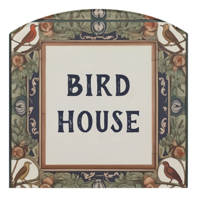 Classy Bird Custom House Name Plate Sign Plaque (Contour Front)