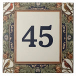 Classy Bird Custom House Number Plate Sign Plaque Ceramic Tile<br><div class="desc">"custom house number plate",  "personalized house no plaque",  "personal customized text sign",  "flower bird casa ceramic tile",  "floral animal birds flowers",  "vintage botanical navy green gold",  "traditional blue and white",  "postage mailing post mail address",  "classy british home signage",  "apartment antique country villa"</div>