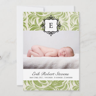 Classy Birth Announcement Photo card