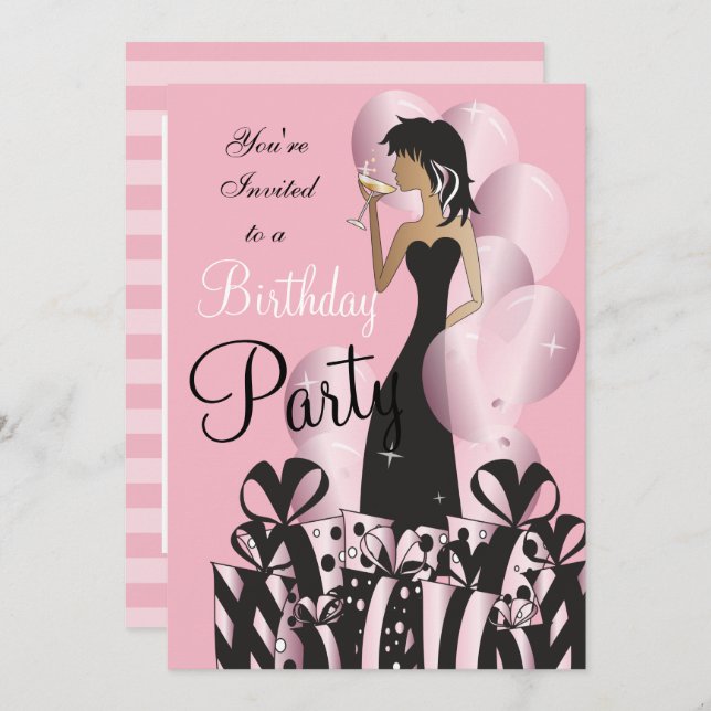 Classy Birthday Girl Invitation (Front/Back)