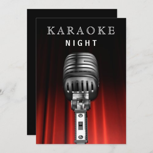 Classy Black 30th Birthday Karaoke Night Party Invitation