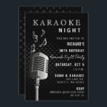 Classy Black 30th Birthday Karaoke Night Party Invitation<br><div class="desc">Classy Black 30th Birthday Karaoke Night Party Invitation</div>
