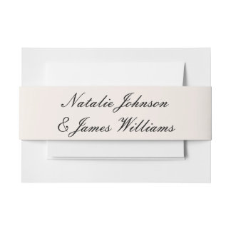Classy Black And Cream Old Money Vintage Wedding  Invitation Belly Band