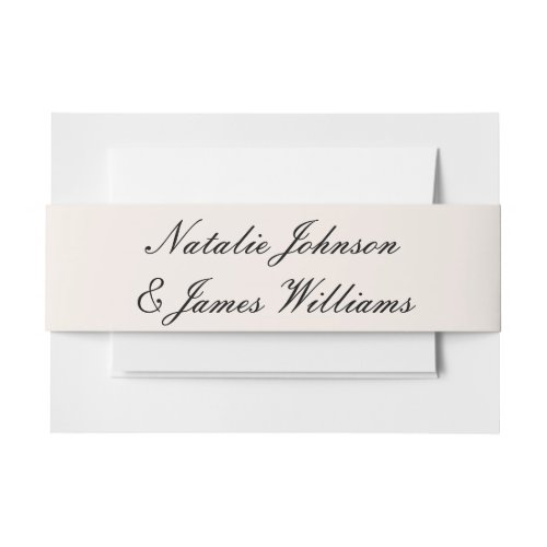 Classy Black And Cream Old Money Vintage Wedding Invitation Belly Band