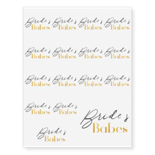 Classy Black and Gold Brides Babes - Bridesmaid Temporary Tattoos
