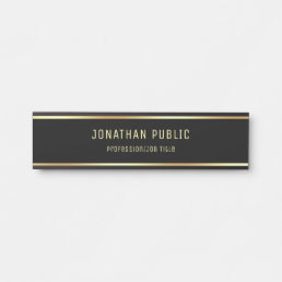 Classy Black And Gold Modern Sophisticated Door Sign