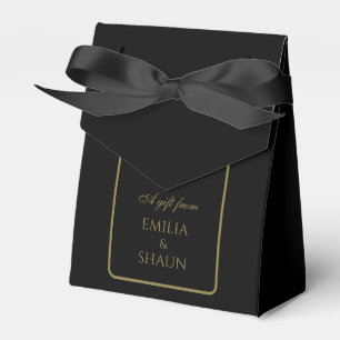 Classy Black and Gold Wedding Favor Boxes