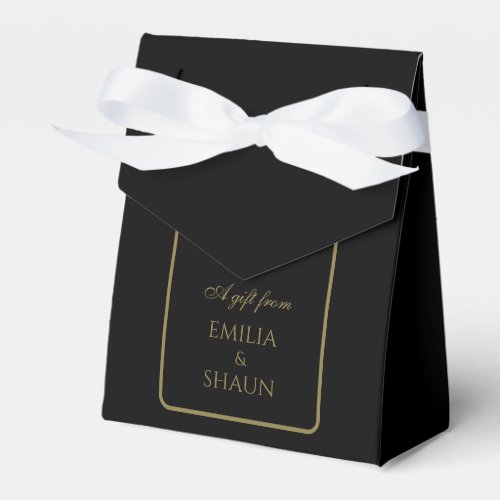 Classy Black and Gold Wedding Favor Boxes