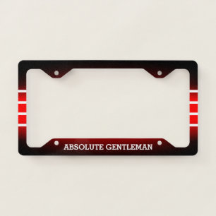 Classy Black and Red Gradient with White Text License Plate Frame