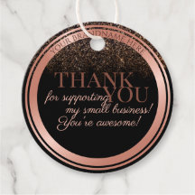 Classy Black and Rose Gold Packaging Thank You