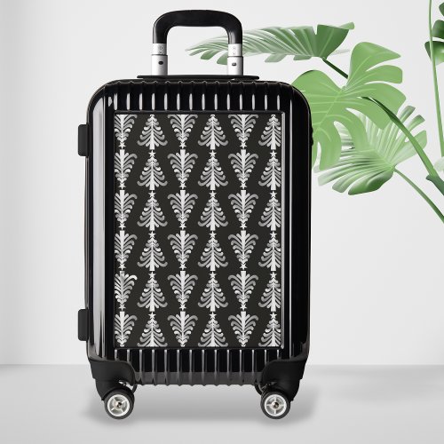 Classy Black And Silver Christmas Tree Holiday Luggage
