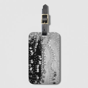 Classy Black and Silver Gypsy Scarf Luggage Tag