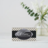 Classy Black and White Business Cards (Standing Front)