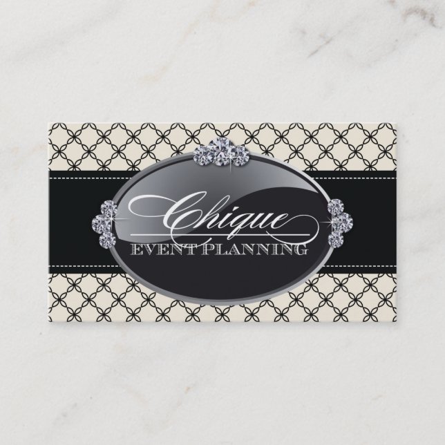 Classy Black and White Business Cards (Front)