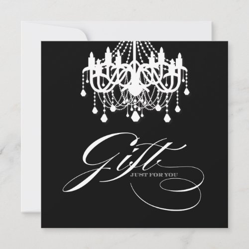Classy Black and White Chandelier Gift Certificate