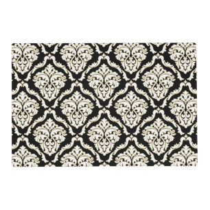Classy Black And White Damask Pattern Placemat