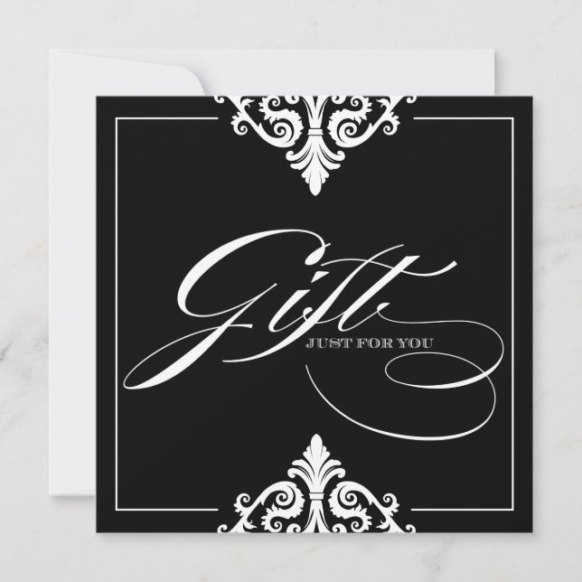 Classy Black and White Gift Certificate (Front)