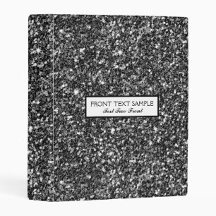 Classy Black And White Glitter Mini Binder