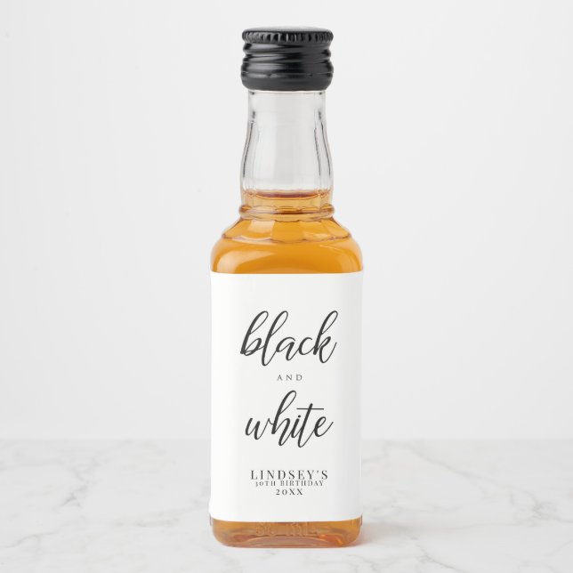 Classy, Black and White Liquor Bottle Label (Front)